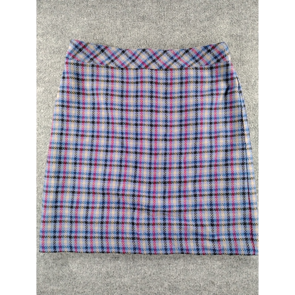 Talbots Petites Plaid Pencil Skirt Size 10P Wool Blend Office Work Business Wear